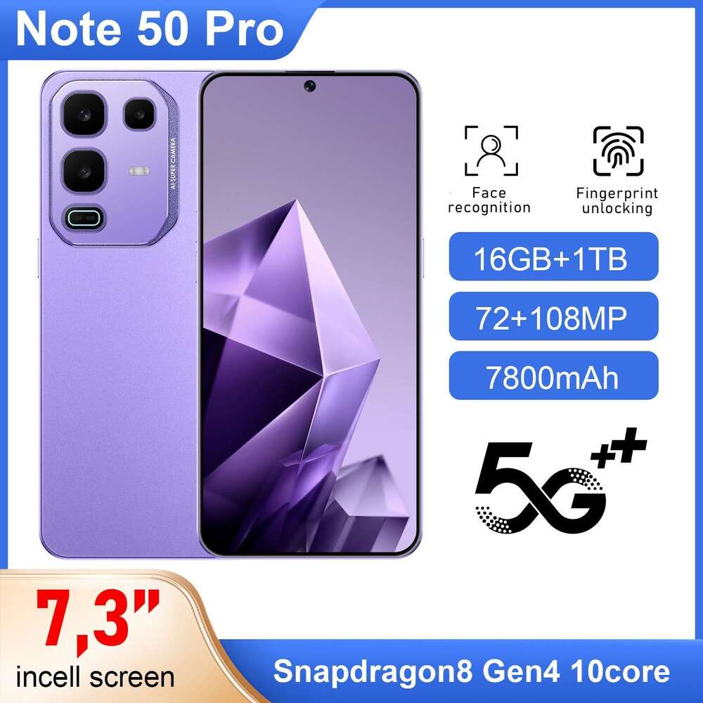 Famous brand cross-border exclusive smartphone Note 50 Pro high-definition large screen 16+1T in stock Android phone source factory CKS