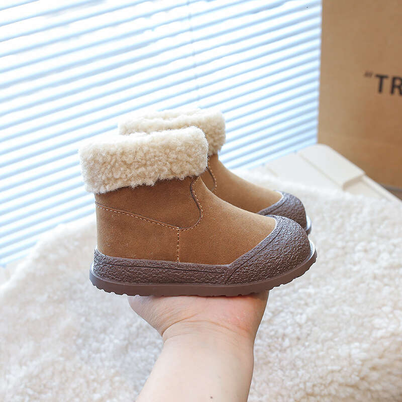 Children's Snow 2024 Winter New Soft Sole Boots Boys and Girls Fleece-Lined Warm Thickened Cotton Shoes