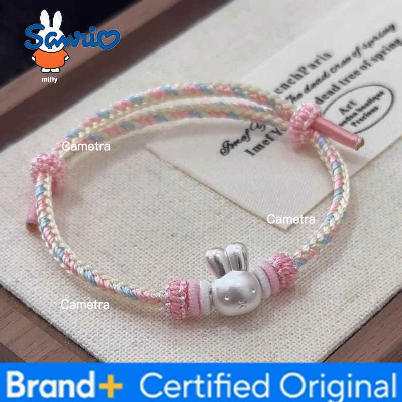 Sanrio Miffy 999 Pure Silver Cute Woven Pure Silver Bracelet A Gift for A Student Female Best Friend H251229