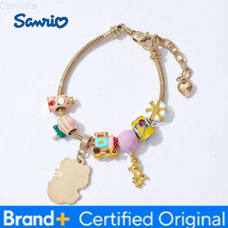 Sanrio Hello Kitty Strawberry Bracelet Kawaii DIY Charm Jewelry Cute Kitty Cat Gift for Girls Women H251229