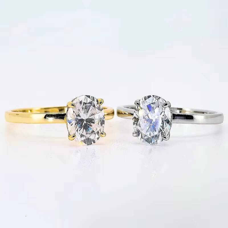VVS Oval Cut Moissanite Diamond Engagement Ring S925 Sterling Silver GRA Certified Moissanite Rings