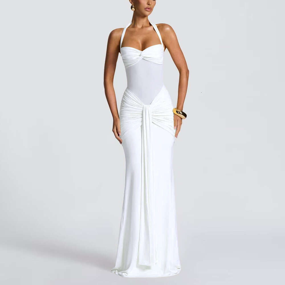 Dress for women Elegant Ruched Ribbon Fashion Bodycon Dress, 2026 New Halter Sexy Version, Prom & Event Wear