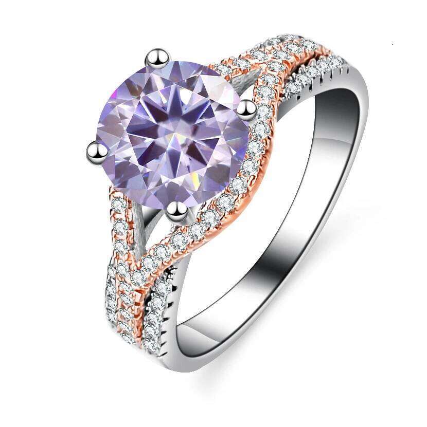 2 Ct Trend moissanite ring for charm lady silver 100% 925 jewelry Rings Wedding Anniversary Ring Date Gift size 5-9 6bd