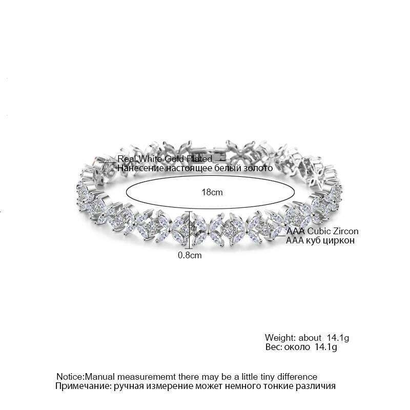 ZAKOL High Quality AAA Cubic Zirconia Tennis Bracelet Shiny Crystal Zircon Charm Bracelets Bridesmaid Jewelry Gift