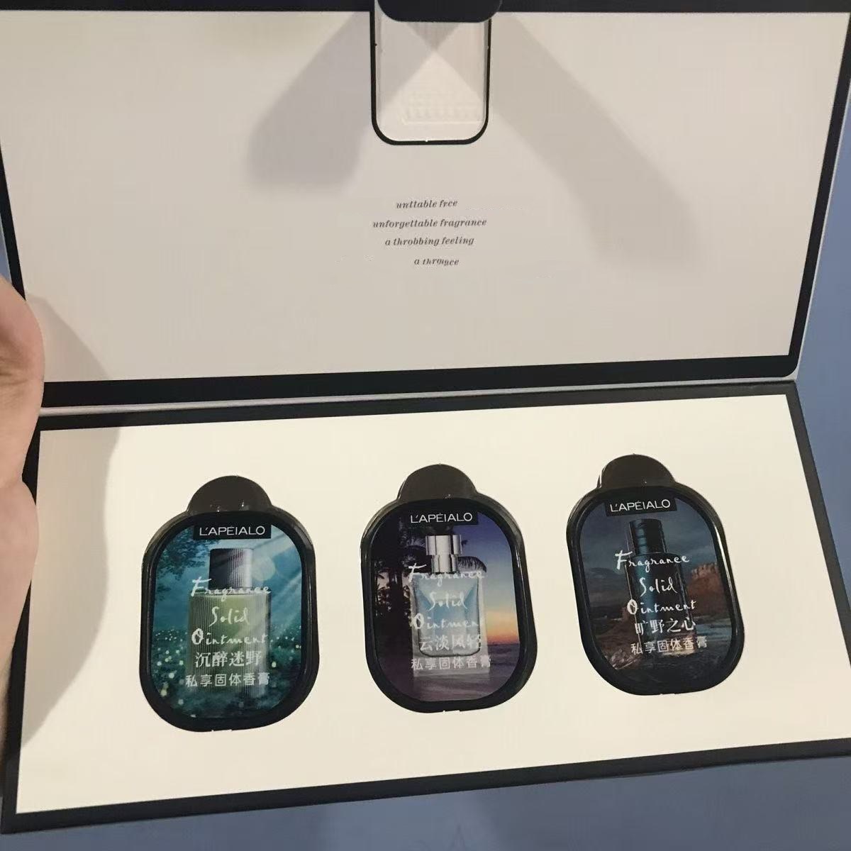 Custom High end 3pcs/set 12g Solid perfume Long Lasting Scent for Romantic Souls For Dating portable Woman Man Body Fragrance