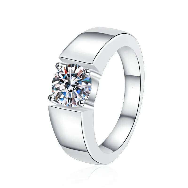 0.5-2CT D Color Moissanite Engagement Ring for Women 925 Sterling Silver Gold Plated Solitaire Rings Wholesale c59