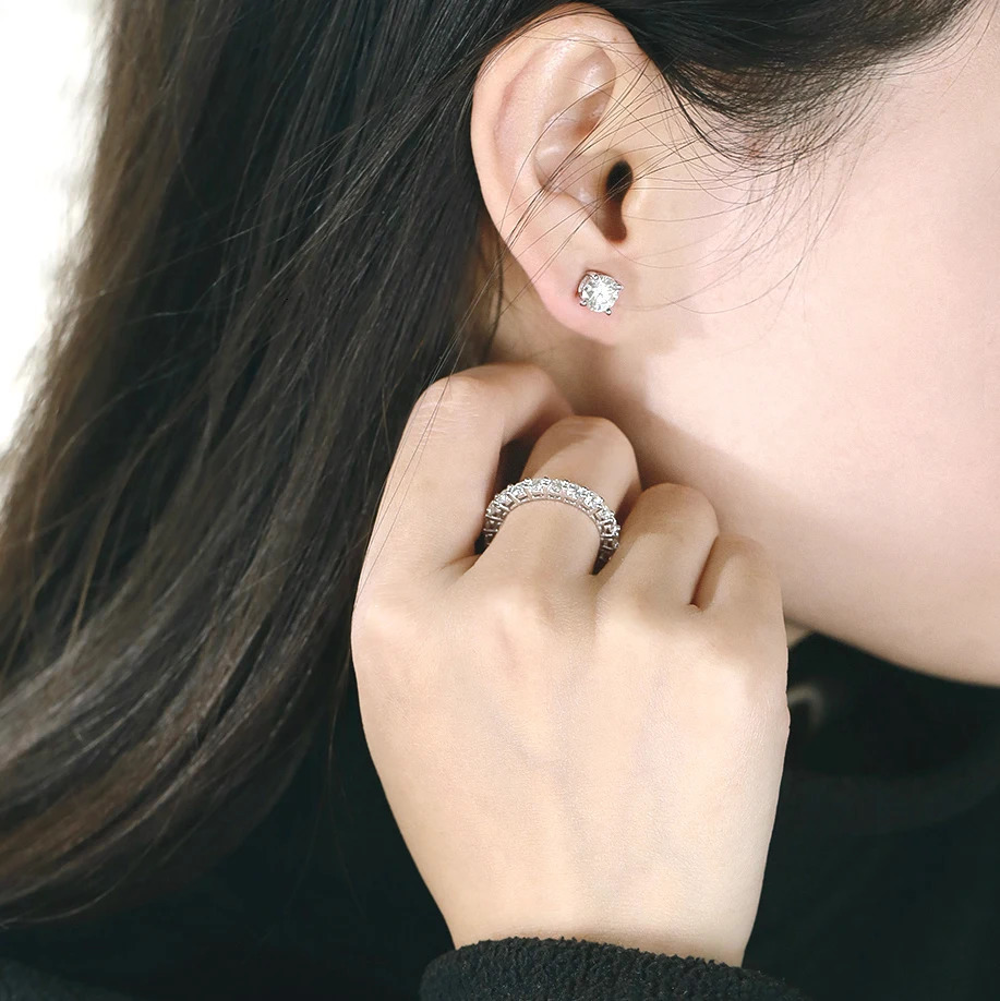 EWYA 22cttw m Full Enternity Diamond Engagement Ring For Women S925 Silver Wedding Band Rings Fine Jewelry 251225