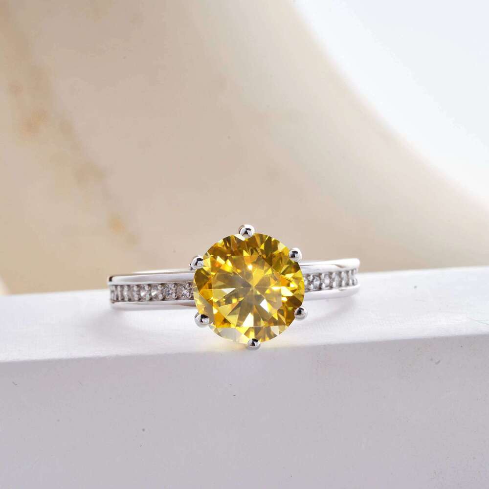 9mm 3ct VVS Pink black Color Moissanite Ring For Women S925 Sterling Silver Fine Jewelry Wedding Engagement Anniversary Gift c89