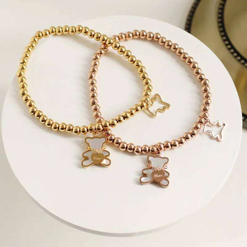 Little Bear Bracelets For Women Stainless Steel Woman Accessories Fashion Jewelry 25H1229