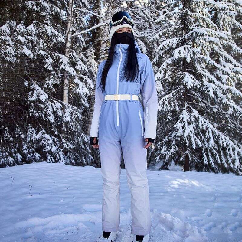2025 New Silk Cotton One-Piece Ski Suit Women Warm Windproof Waterproof Outdoor Sports Winter Clothing WKERSIY