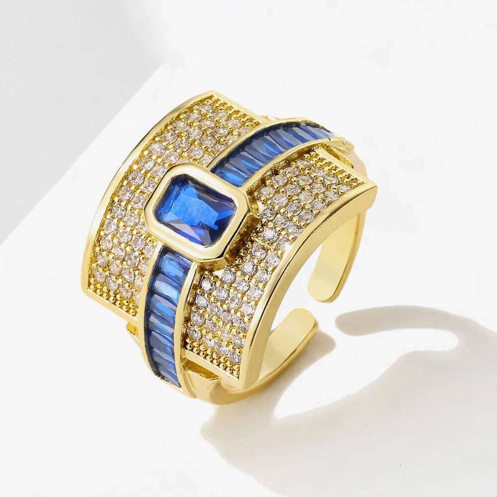 Elegant Geometric Cubic Zircon Ring for Stylish Women Weddings Engagements Hip-hop and Punk Style Stunning Statement Jewelry