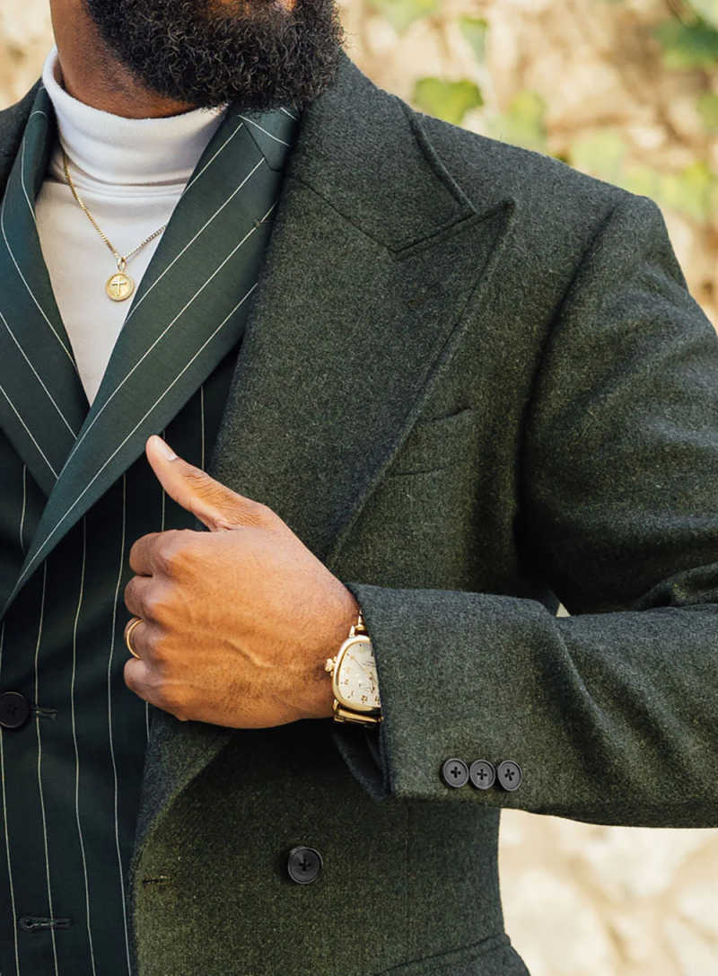 High Quality Men Woolen Overcoat Double Breasted Peaked Lapel Casual Occasion Commute Autumn Winter Warm Custom Made