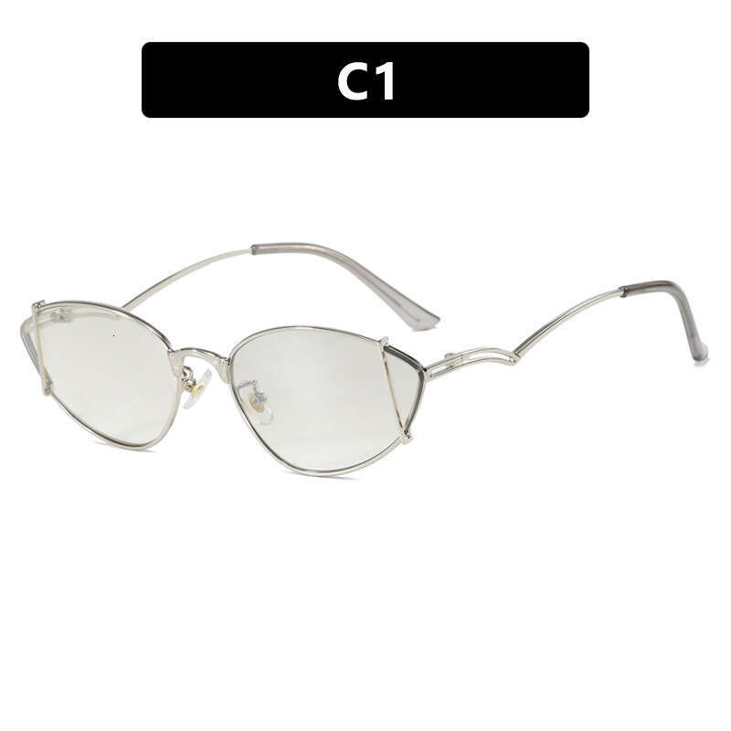 Metal Hollow Cat Eye Xiaohongshu Internet Celebrity Same Style Sunglasses Women Y2K Concave Shape for Photos