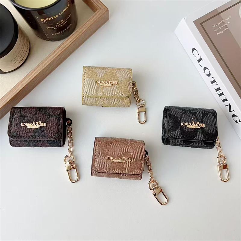 Women Designer Earphone Cases Headset Accessories for AirPods pro 4 3 2 Luxury Premium Letters Protection Package Hook Earphone bags gold tag