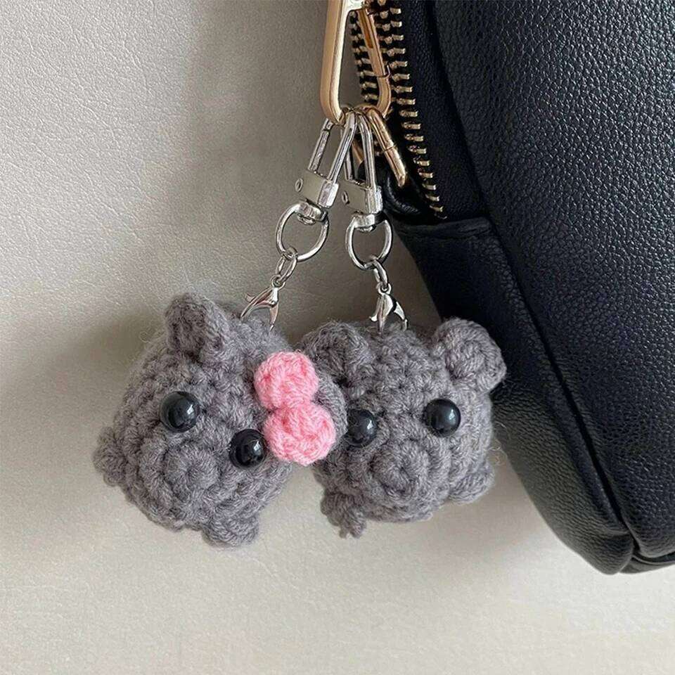 ZAKOL Sad Hamster Violin Song Plush Keychain Bag Charm Funny Cute 2024 Tiktok Key Ring Accessories Gift for Girlfriend