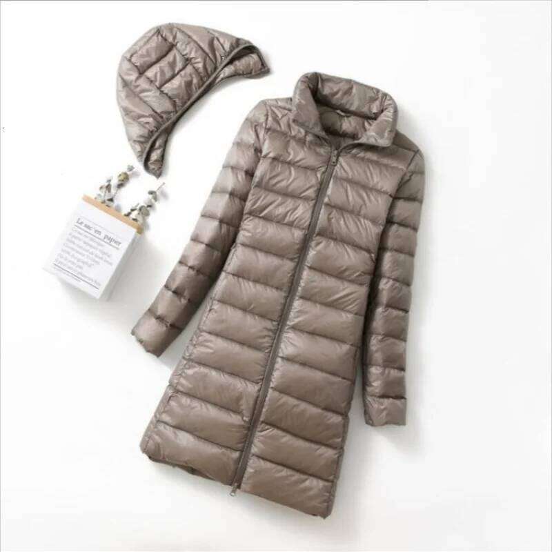 2026 Autumn And Winter Vertical Collar Removable Cap Down Jacket Mid-Length Korean Style Slim-Fit Warm Women's Jac