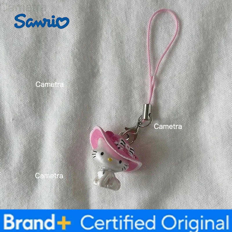 Sanrio Hello Kitty Kawaii Pink Bow Hat Keychain Harajuku Girl Angel Hello Kitty Bag Mobile Phone Pendant Charm Birthday Gift Ornament H251229