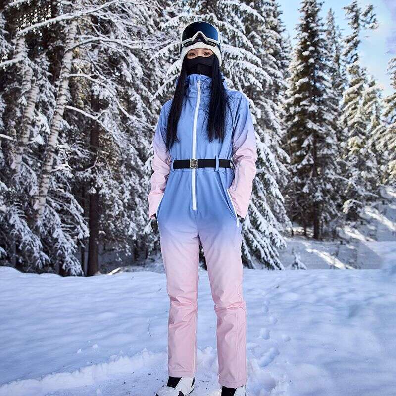 2025 New Silk Cotton One-Piece Ski Suit Women Warm Windproof Waterproof Outdoor Sports Winter Clothing WKERSIY