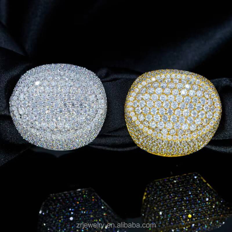 Iced Out Engagement Mens Lab Diamond Ring VVS Baguette Moissanite Diamond Men Hip Hop Ring