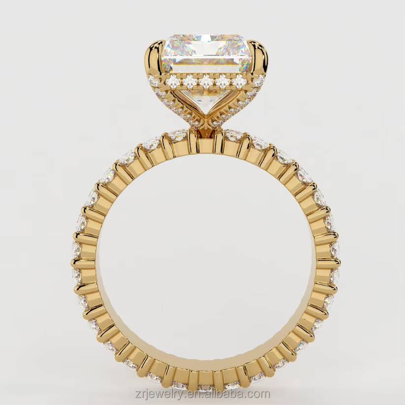 Lab-Grown Diamond Pure Gold 14K 18K D Color Lab Grown Diamond Engagement Ring 1CT VVS IGI Womens Synthetic Rings