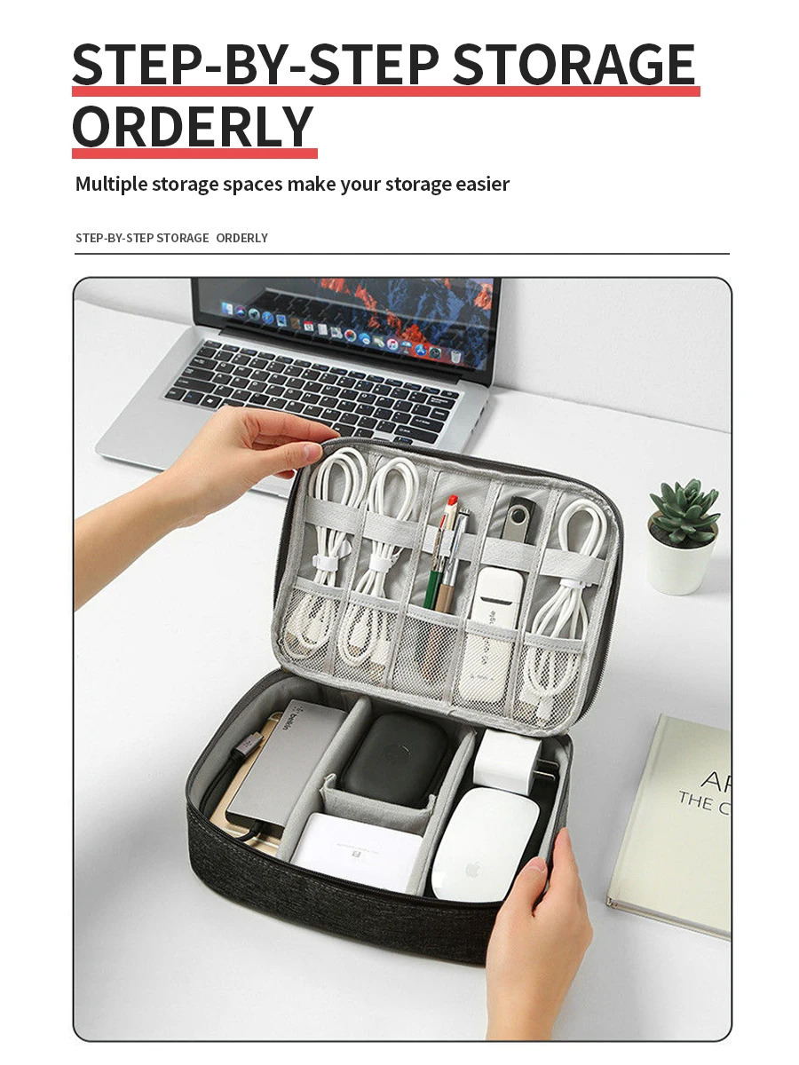 Cable Storage Bag Waterproof Digital Electronic Accessories Organizer Portable Travel Cable Organizer Case for cable Charger 251224