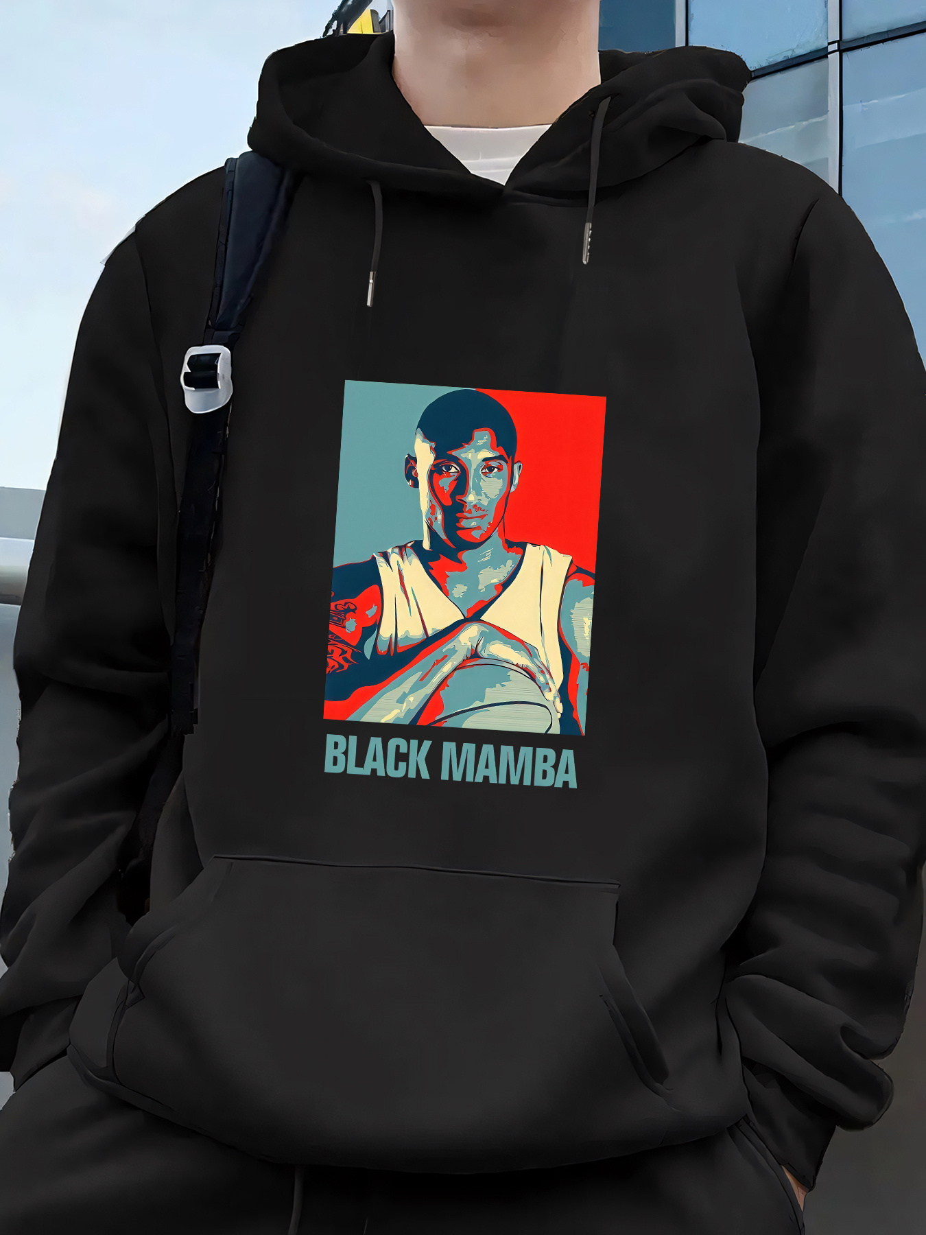 Men's Casual Graphic Print Hoodie - Soft Polyester Blend Long Sleeve Pullover with Front Pocket, Regular Fit All-Season Comfort, Machine Washable