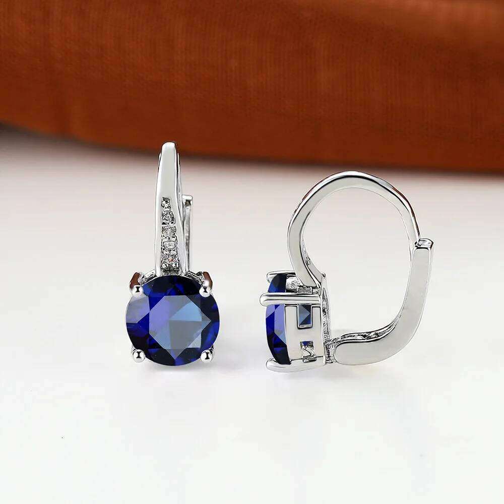 Fashion Geometric Copper Green Zirconia Earrings For Women Girls Multicolour Metal Earring INS Style Party Birthday Jewelry