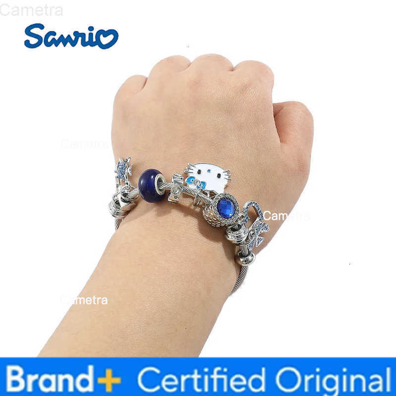 Sanrio Cartoon Charms Bracelets Kawaii Hello Kitty Beads Pendant Hand Chains Cute Bangle Jewelry Accessories Gifts for Girls H251229