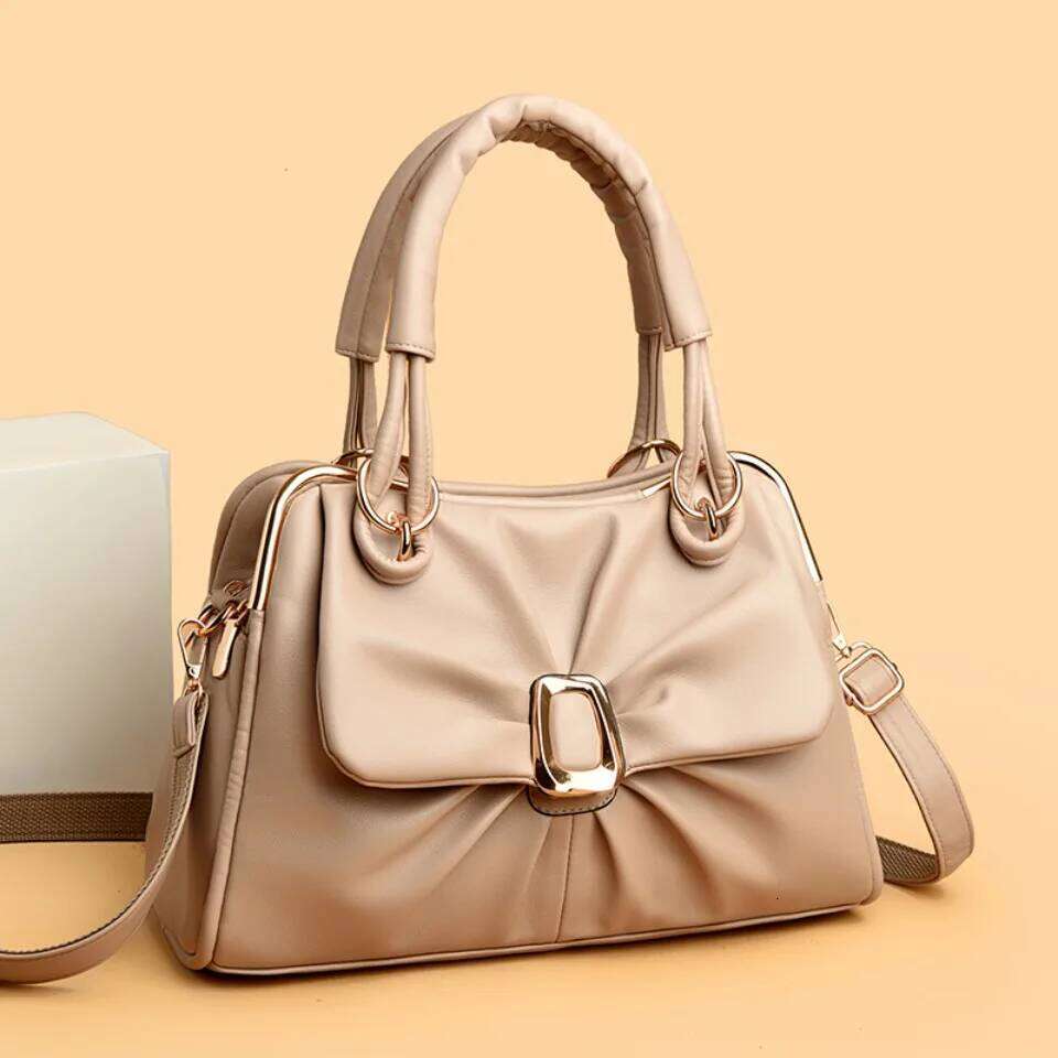 Top Quality Soft Pu Leather Top-Handle Bags Fashion Handbags 2 Layer Ladies Shoulder Crossbody Hand Bag Commuting Tote Xiu Lai Si