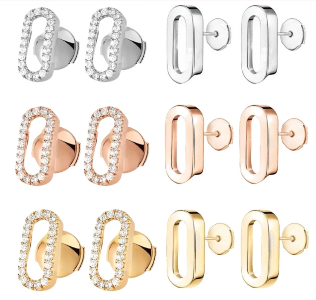 classic designer fashion diamondencrusted square stud earrings for womens daily wear luxury jewelry daily wear accessory gift for giving business party