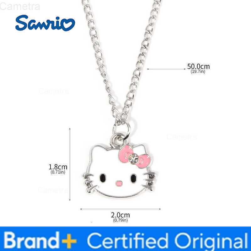 Sanrio Cartoon Hello Kitty Pendant Necklaces Fashion Bow Cute Metal Cat Necklace Jewelry Accessories Birthday Pendant Gifts For Women H251229
