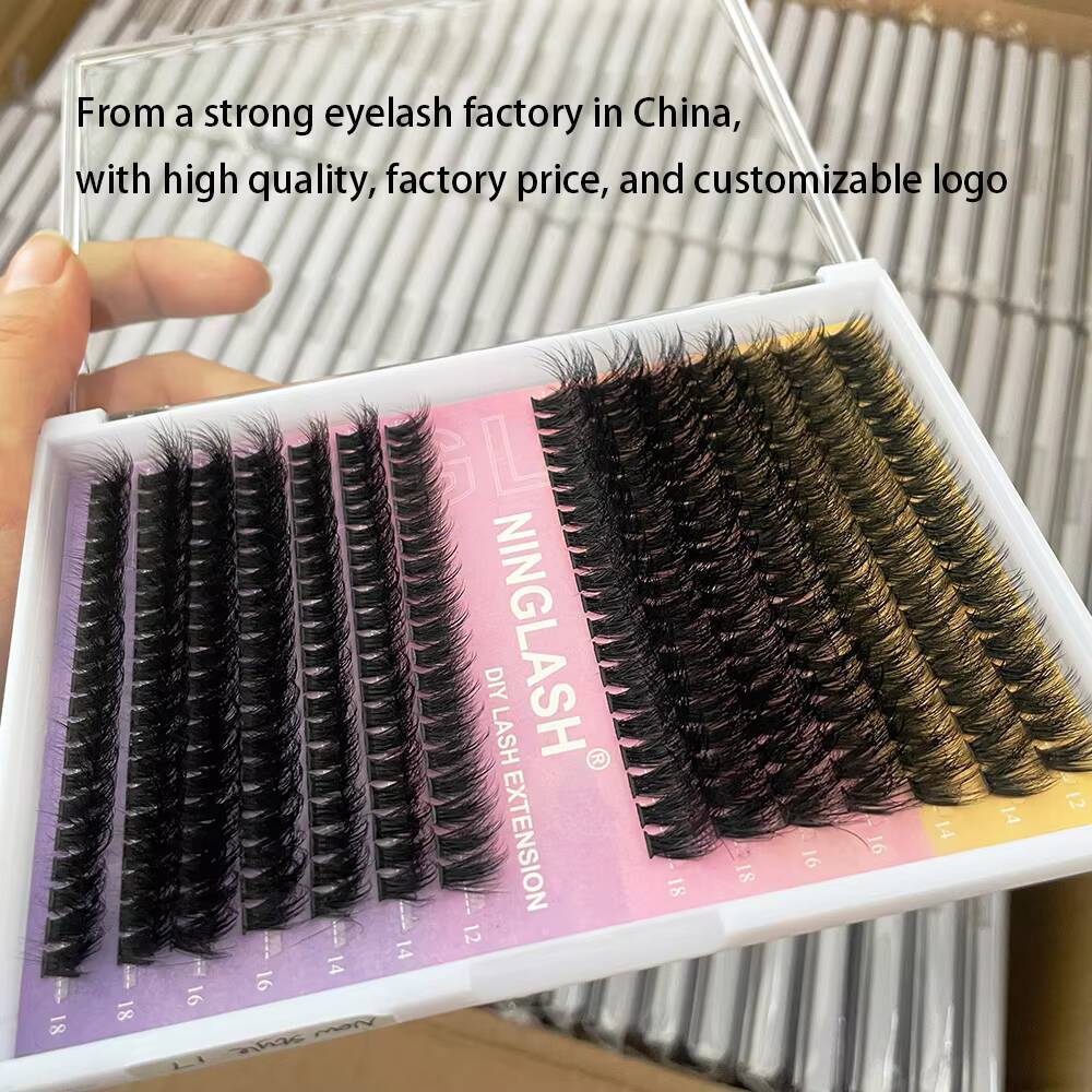 2024 200D Fluffy Lash Cluster Kit Thick Eyelash Individual Lash Extension Kit Volume 80D Fluffy Clusters Eyelashes Kit