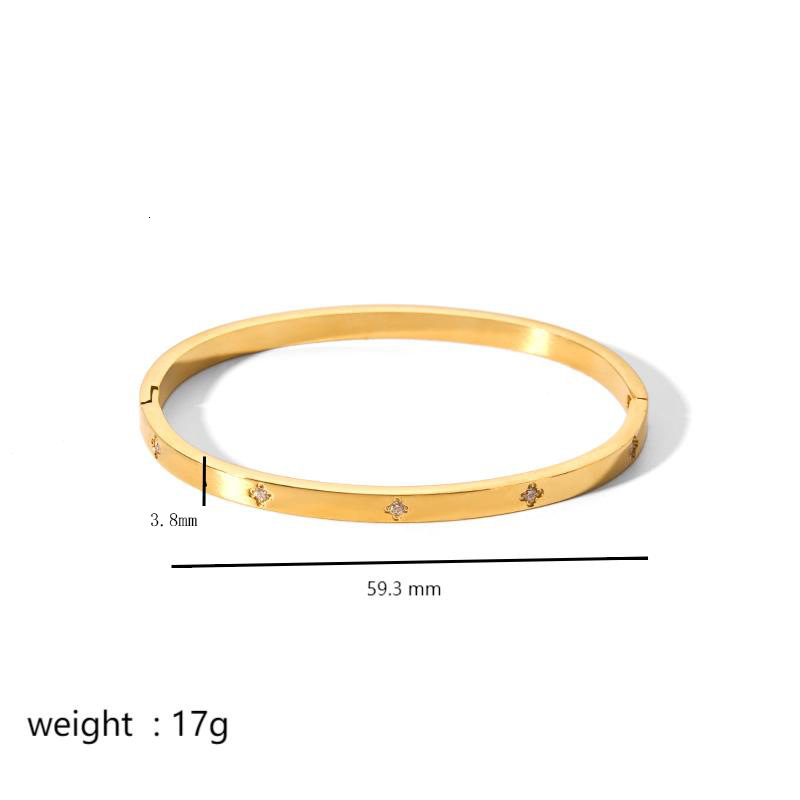 Luxury Brand Designer Jewelry European And American INS Style Steel Bracelet Hexagram Clasp Bracelet For Women 18K Gold Plated Stainless Steel Zircon 