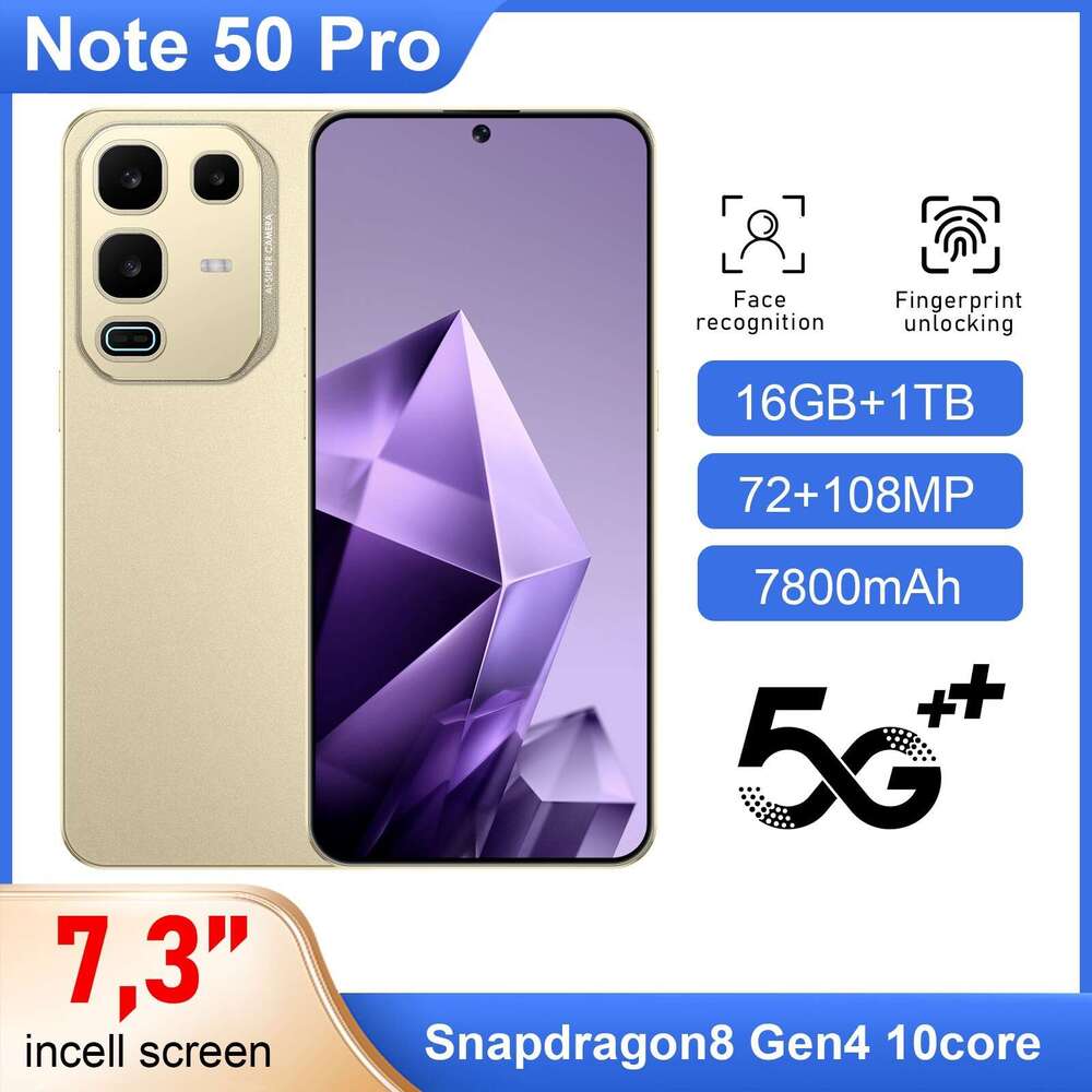 Famous brand cross-border exclusive smartphone Note 50 Pro high-definition large screen 16+1T in stock Android phone source factory CKS