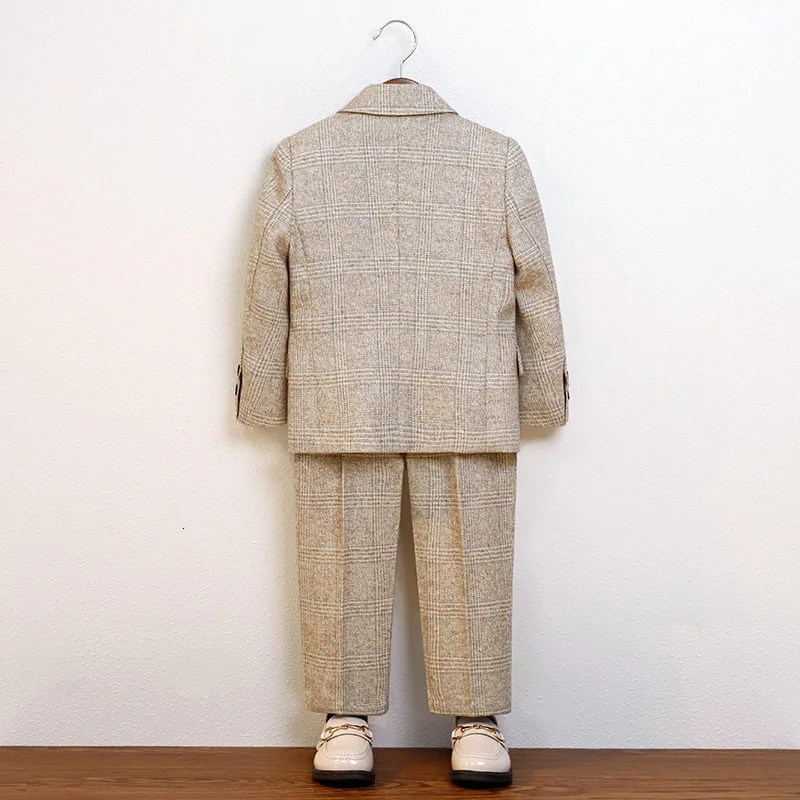 Boys Suit For Wedding Party Kids Jacket Vest Pants Bowtie 4PCS Ceremony Tuxedo Dress Children Pograph Performance Costume 251218