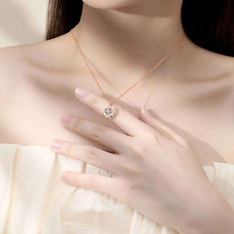 Moissanite Woman Pendant Sier For Women Chains Party Bridal Fine Jewelry 925sterling Silver Necklace cb0