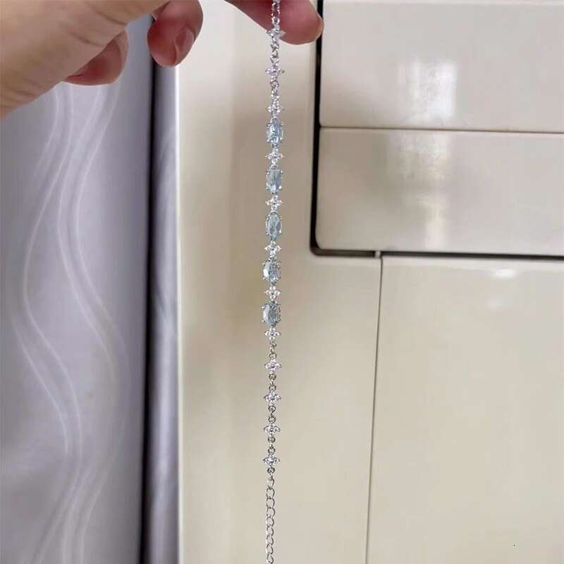 Bracelet New Blue Jelly Bracelets Versatile Super Fairy Cool Temperament Pure Handmade Finished Product Dreamy