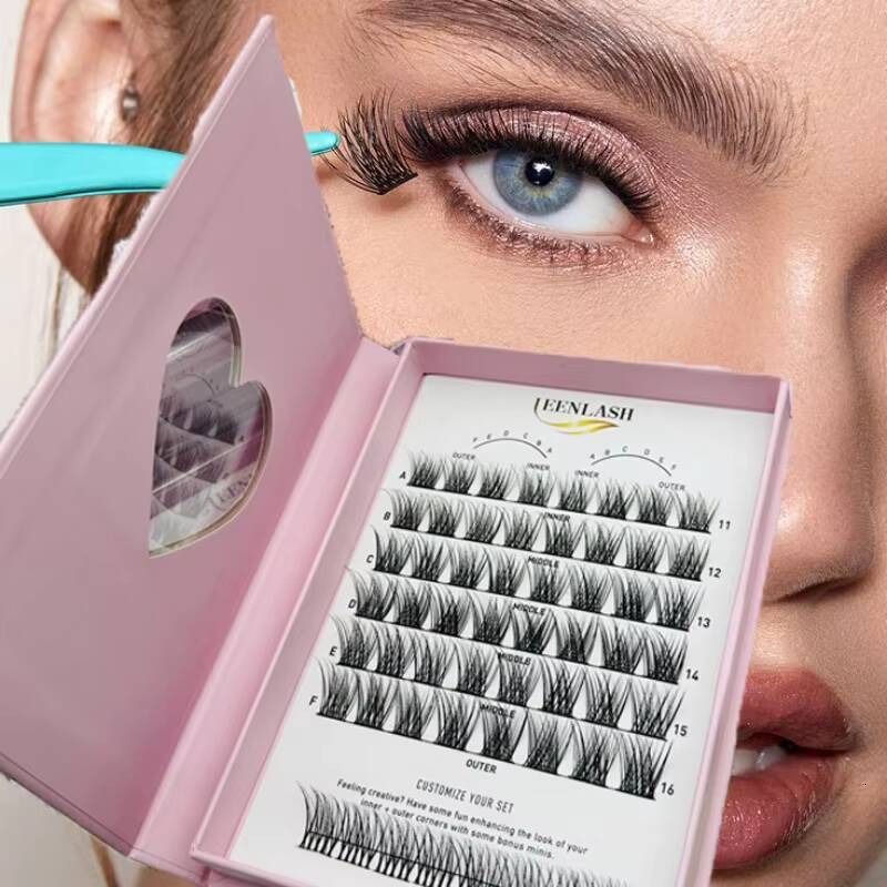 Korean PBT Fiber Individual Diy at Home Lash Extensions Professional Diy Pre Cut Volume Lash Cluster Diy Eyelash Extensions