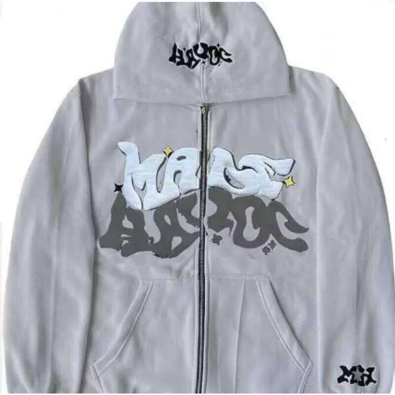 Cross Border E-Commerce European And American Connection Trend Y2k Gothic Punk Hip Hop Fashion Zipper Digital Printing Hood MOQIONG