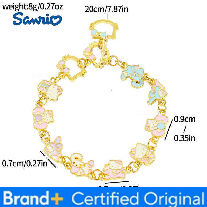 Sanrio Sweet and Cute HelloKitty My Melody Series Hollow Enamel Bracelet Fashion Kawaii Jewelry Gift H251229