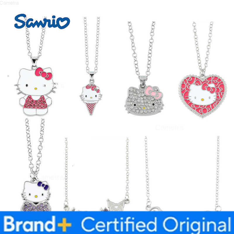 Sanrio Fashion Charm HelloKitty Series Necklace Metal Enamel Rhinestone Pendant Necklace Elegant Sweet for Daily Wearing H251229
