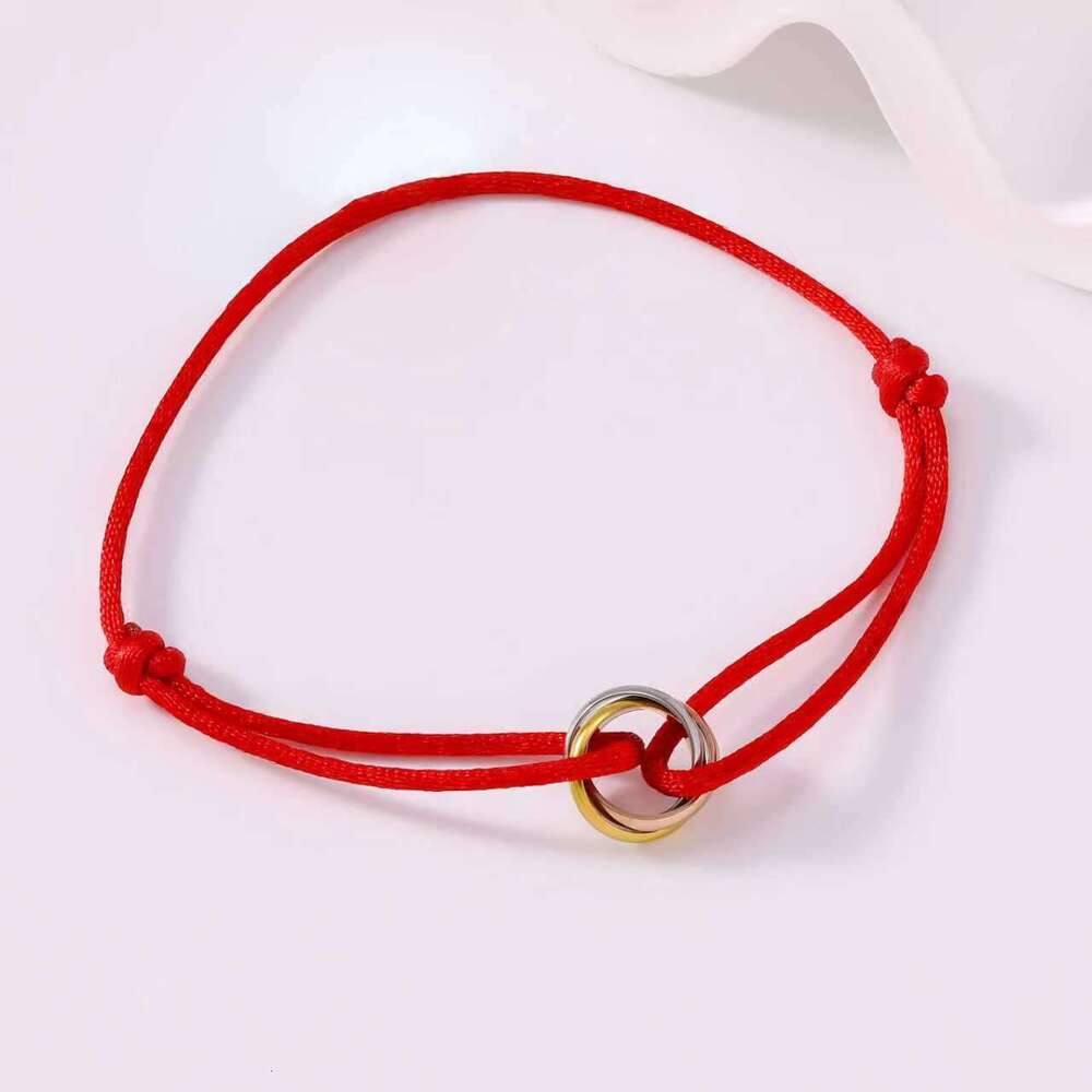 Zodiac Year Rings Red Rope Colors Classic Lives Three Worlds Couple Bracelet Adjustable Light Luxury Style Hand-woven Trendy