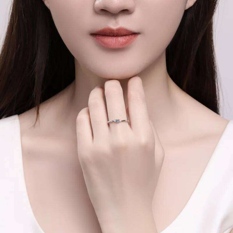 3mm 0.1 Ct moissanite ring S925 Silver Matching Wedding Diamonds Band female Ring White Gold Gift Jewelry gift wholesale 167