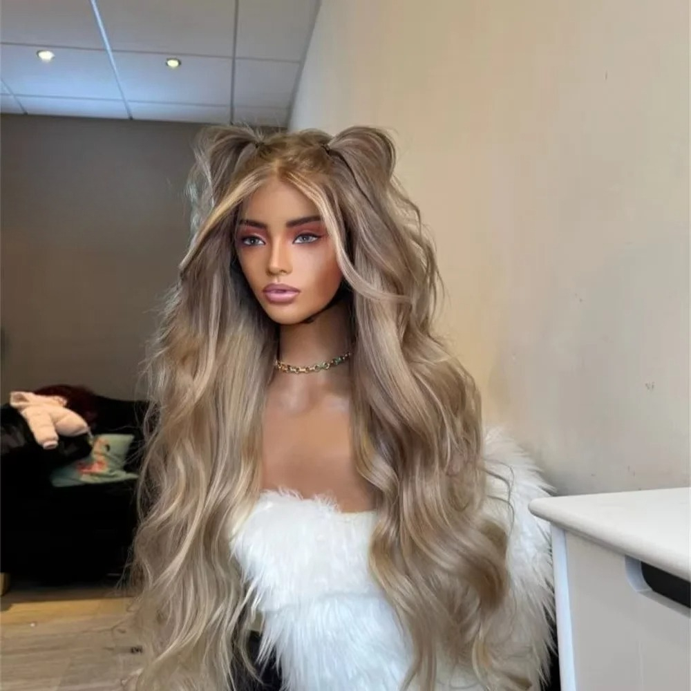 30 40 Inches Highlight Blonde Body Wave Human Hair Wigs 13x4 Hd Transparent Lace Front Wigs Glueless Brazilian Hair Wigs 200 Density For Woman Daily U