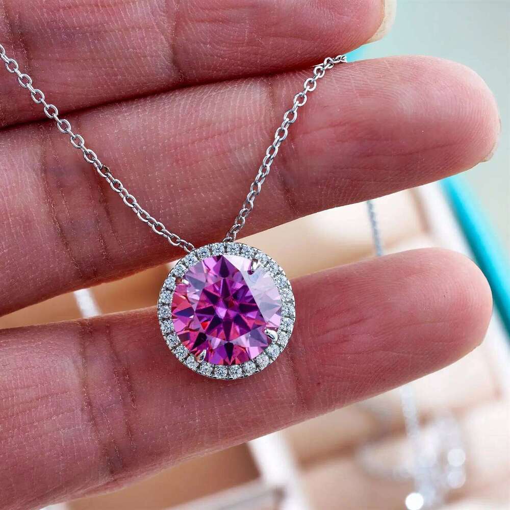 Super Flash 5Carat 11MM D VSS Moissanite Necklace Passed Test Woman S925 Silver Wedding Anniversary Party Birthday Gift d9e