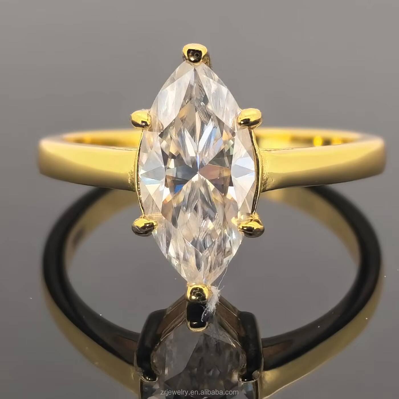 Wholesale 5ct Solitaire Oval Moissanite Ring Gra Certified Emerald Round Radiant Diamond Jewelry Engagement Moissanite Ring