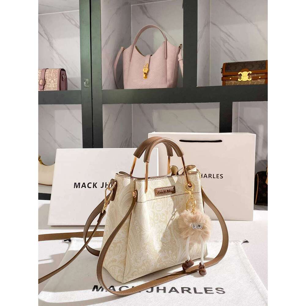 MACK JHARLES Chinese Style Color-Block Commuter Tote 2025 New Bucket Bag High-End Handbag