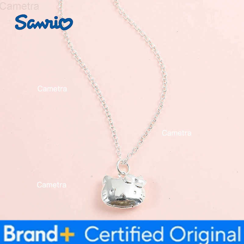Sanrio Hello Kitty Necklace S925 Silver Color Openable Hello Kitty Pendant Neck Chain Anime Figure Toys Accessories Gifts H251229
