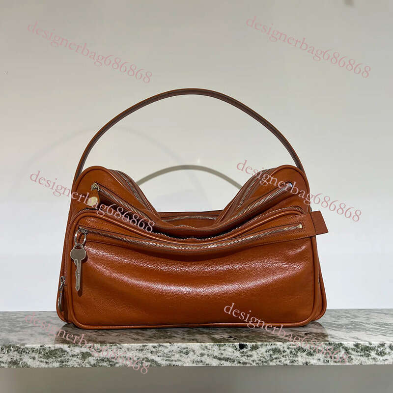 toteBag Shoulder ROSE NOIRE Swedish Niche New Genuine Leather Multi Compartment Zipper Handbag Key Pendant Underarm Motorcycle Single Shoulder Crossbo