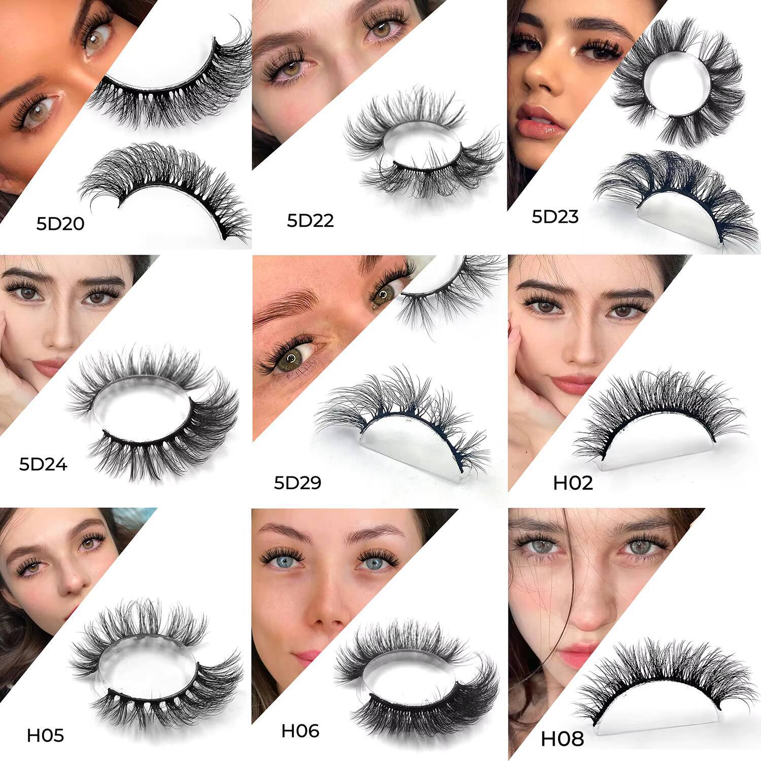 Wholesale Cat Eye Lashes Faux Mink Eyelashes Natural 15MM D Curl Strip Lashes 100 Faux Mink Lashes